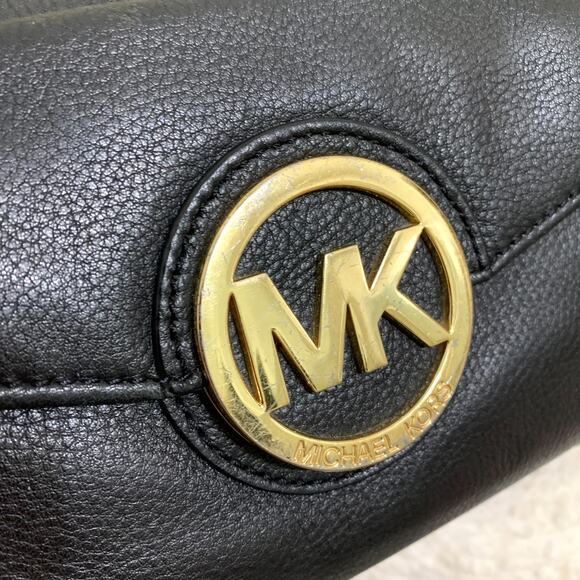 MICHAEL KORS Vintage Pebbled Black Leather Medium MARGO Zip Top Satchel - Picture 3 of 16